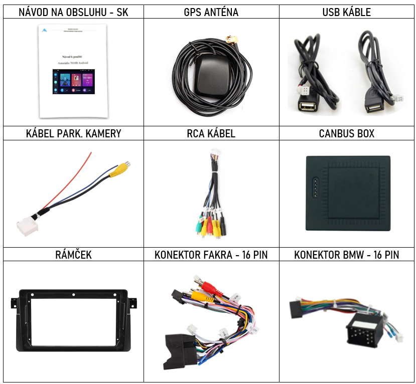 SK Prislusenstvo pre autorádio Podofo n pre BMW E46 s CarPlay AndroidAuto - evtech.sk